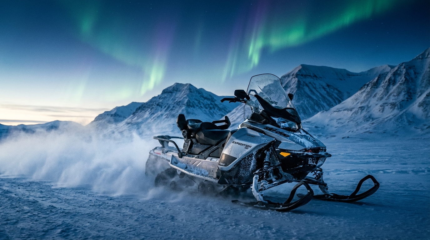 Ski-Doo Expedition in Arctic Landscape